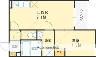 大阪府東大阪市御厨南1丁目【アパート】の間取り