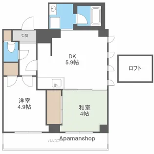 ウィンベル・ソロ立花【5階】の間取り