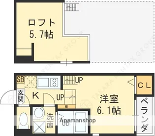 ハーモニーテラス長田【1階】の間取り