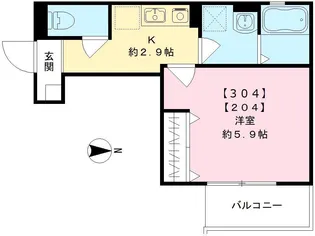 ALEGRIA東花園【304号室号室】の間取り