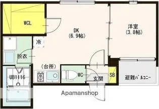RYCOM TERRACE【101号室】の間取り