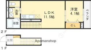 兵庫県宝塚市伊孑志3丁目【アパート】の間取り