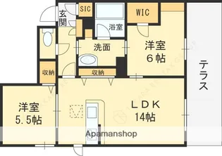 シャーメゾン ブランシュ【1階】の間取り