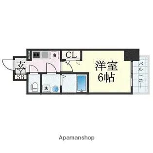 エスリード弁天町ルシェンテ【9階】の間取り