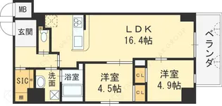 プレサンスNEO新深江リュミエル【0801号室】の間取り