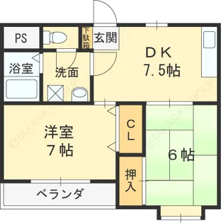 第2エイサイハイム【303号室号室】の間取り