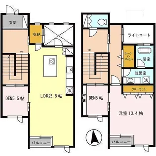 兵庫県西宮市甲陽園西山町【テラスハウス】の間取り
