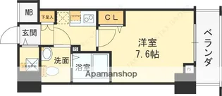 グランドロアール南巽【8階】の間取り