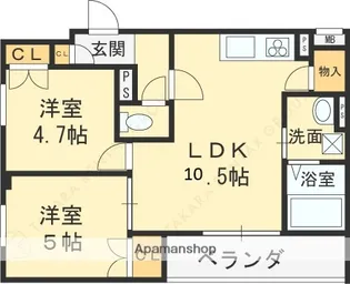クリエオーレ田辺【3階】の間取り