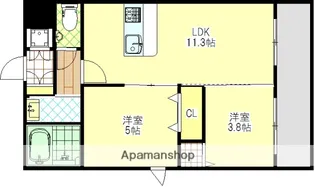 パールコート今里【3階】の間取り