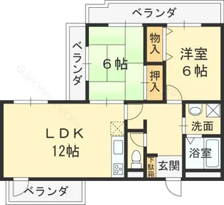 ルルド今米【205号室】の間取り