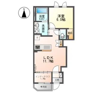メゾン・ド・ヴェルデ若江【1階】の間取り