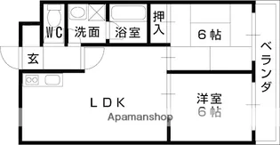 グローリア八戸ノ里【3階】の間取り