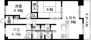 高井田アーバンコンフォート【202号室】の間取り