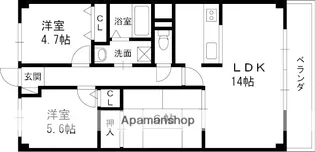 フレーシア布施【3階】の間取り