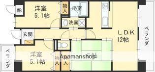 プランテーム吉田【305号室】の間取り
