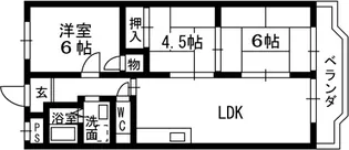 コーポ南野【1階】の間取り