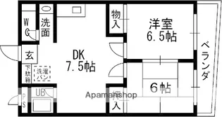 ローズハイツ若江【302号室】の間取り