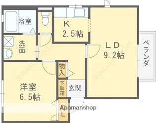 大阪府東大阪市瓢箪山町【アパート】の間取り