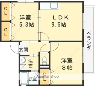 ライジングサン【1階】の間取り