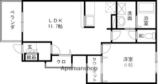 グロースハイツ新石切Ⅰ【103号室】の間取り