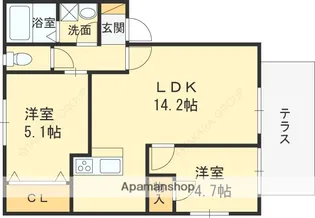 シャーメゾンリーフ 1【1階】の間取り