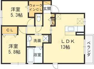 レジオンドヌール【1階】の間取り