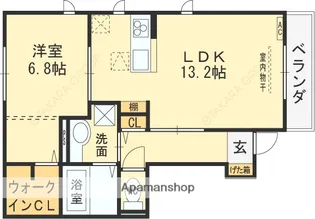 大阪府東大阪市上小阪3丁目【アパート】の間取り
