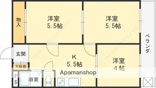 大宝枚岡グリーンヒルズ【4階】の間取り