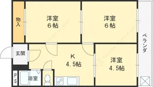 大宝枚岡グリーンヒルズ【322号室】の間取り