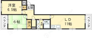 ベルメゾン伍ノ坪【401号室】の間取り