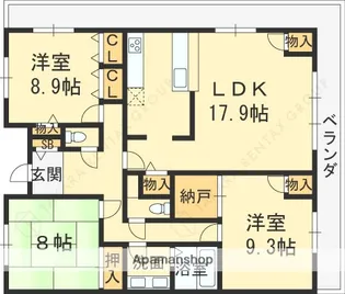 グランドメゾン苦楽園【4階】の間取り