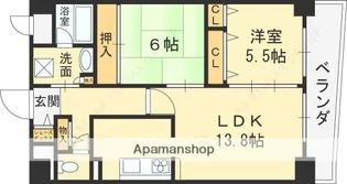 大阪府東大阪市西石切町5丁目【マンション】の間取り