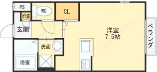 メゾンドゥ長瀬 Ⅱ【203号室号室】の間取り