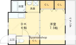 1DKの間取り画像