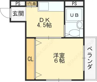 ジュネス菱屋西【302号室】の間取り