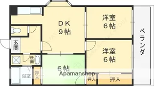 むつみハイツ【3階】の間取り