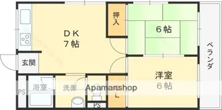 大阪府東大阪市南四条町【マンション】の間取り