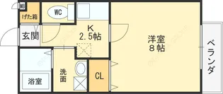 メゾンドゥ長瀬【205号室号室】の間取り