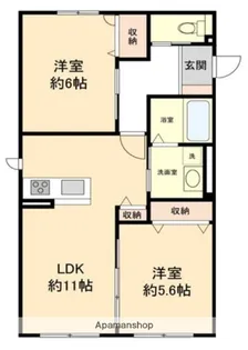 大阪府東大阪市中小阪1丁目【アパート】の間取り