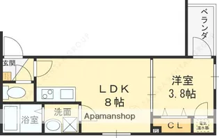 F asecia 近大前【3階】の間取り