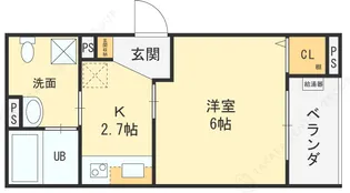 CRASTINE大蓮北4丁目B【2階】の間取り