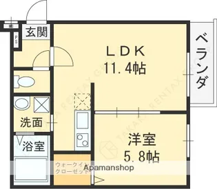 大阪府東大阪市高井田本通7丁目【アパート】の間取り