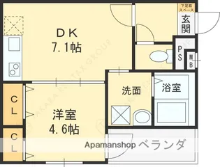 フジパレス弥刀Ⅲ番館【3階】の間取り