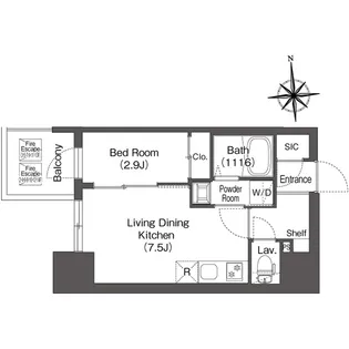 コンフォリア・リヴ南森町Ⅱ【0802号室】の間取り