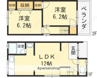 大阪府東大阪市末広町【一戸建】の間取り