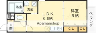 フジパレス弥刀駅北?番館【1階】の間取り