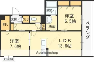 グランドゥール中小阪【2階】の間取り