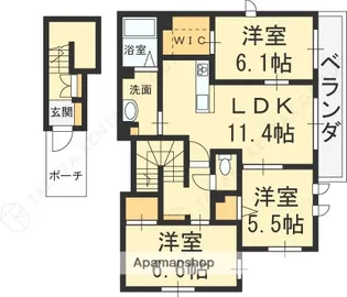 シャーメゾン岩田【2階】の間取り