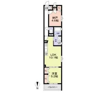 フォレストクリエオーレ枚岡壱番館【2階】の間取り